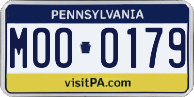 PA license plate MOO0179