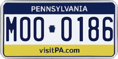 PA license plate MOO0186