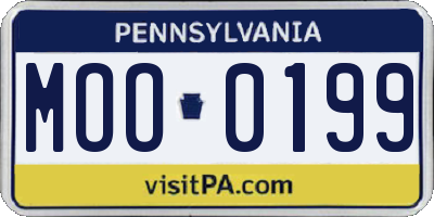 PA license plate MOO0199