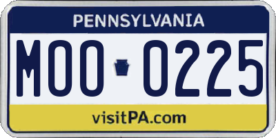 PA license plate MOO0225