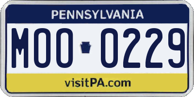 PA license plate MOO0229