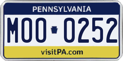 PA license plate MOO0252