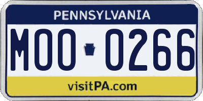 PA license plate MOO0266