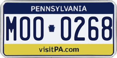 PA license plate MOO0268