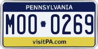 PA license plate MOO0269