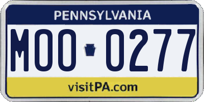 PA license plate MOO0277