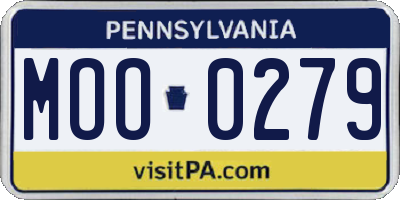 PA license plate MOO0279