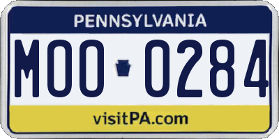 PA license plate MOO0284