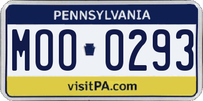 PA license plate MOO0293