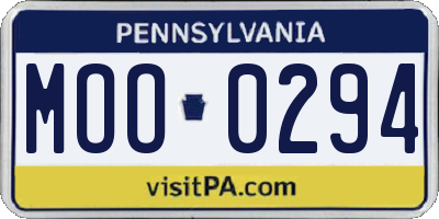 PA license plate MOO0294