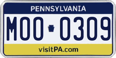 PA license plate MOO0309