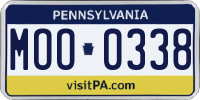PA license plate MOO0338
