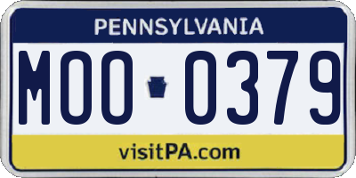 PA license plate MOO0379