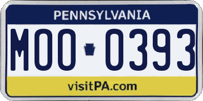 PA license plate MOO0393