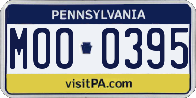 PA license plate MOO0395