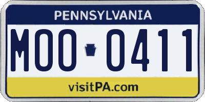 PA license plate MOO0411