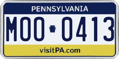 PA license plate MOO0413