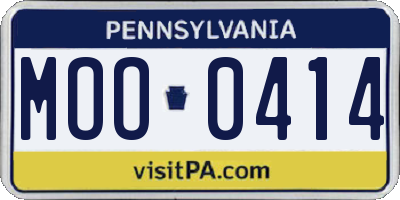 PA license plate MOO0414