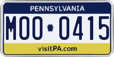 PA license plate MOO0415