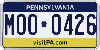 PA license plate MOO0426