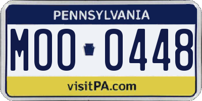 PA license plate MOO0448