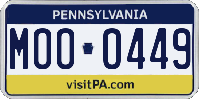 PA license plate MOO0449