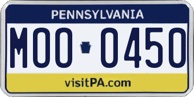 PA license plate MOO0450