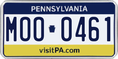 PA license plate MOO0461