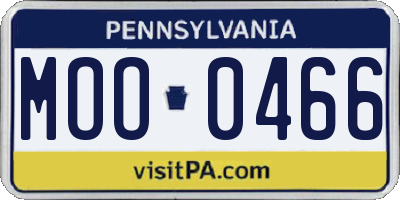 PA license plate MOO0466