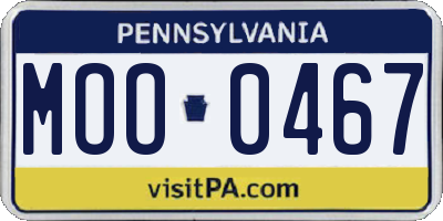PA license plate MOO0467