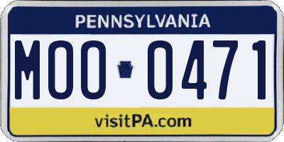 PA license plate MOO0471