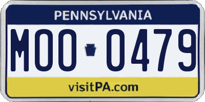 PA license plate MOO0479