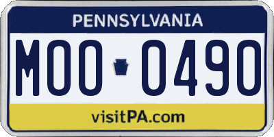 PA license plate MOO0490
