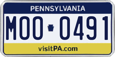 PA license plate MOO0491