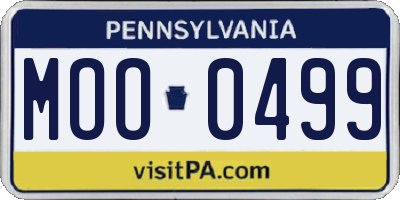 PA license plate MOO0499