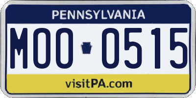 PA license plate MOO0515