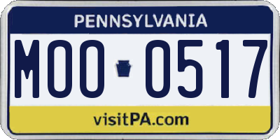 PA license plate MOO0517
