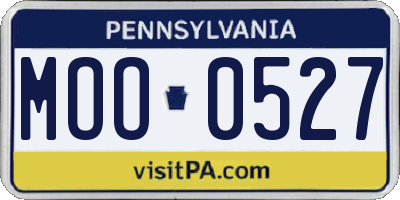 PA license plate MOO0527