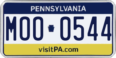 PA license plate MOO0544