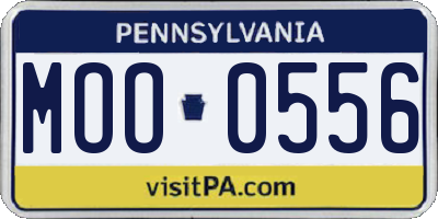 PA license plate MOO0556