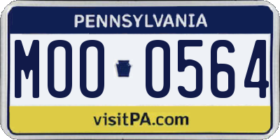 PA license plate MOO0564