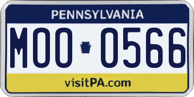 PA license plate MOO0566