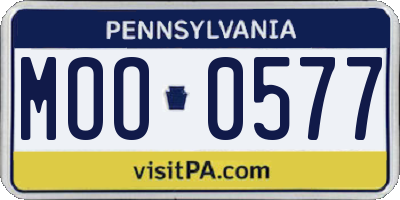 PA license plate MOO0577