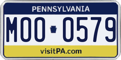 PA license plate MOO0579