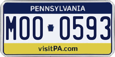 PA license plate MOO0593