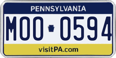 PA license plate MOO0594