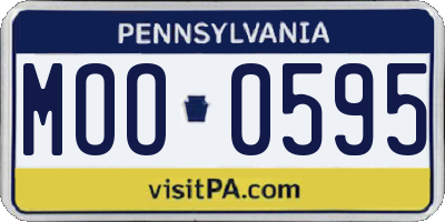 PA license plate MOO0595