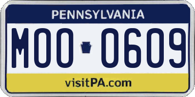 PA license plate MOO0609