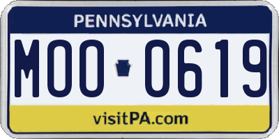 PA license plate MOO0619