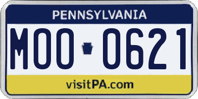 PA license plate MOO0621